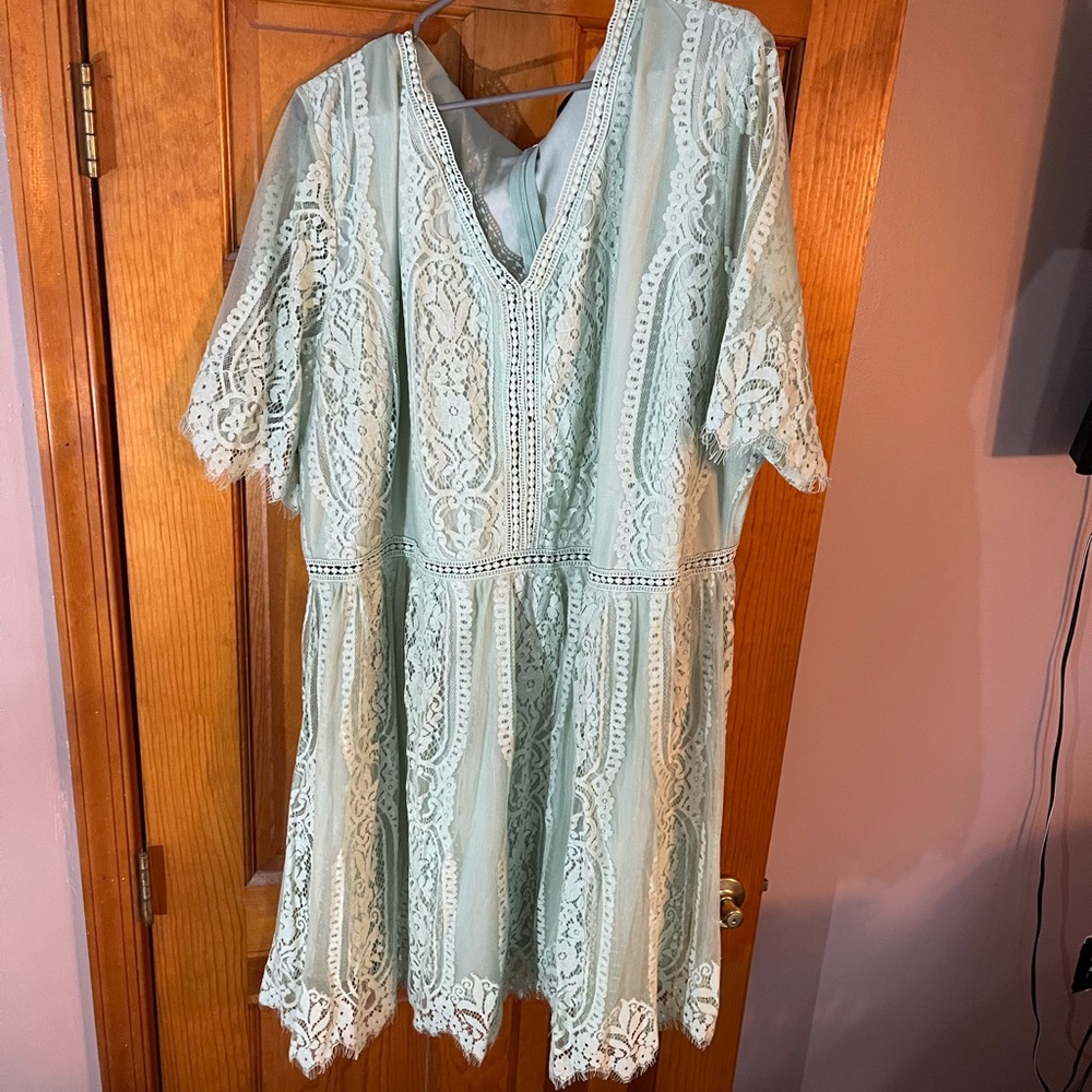 Mint dress lace dress